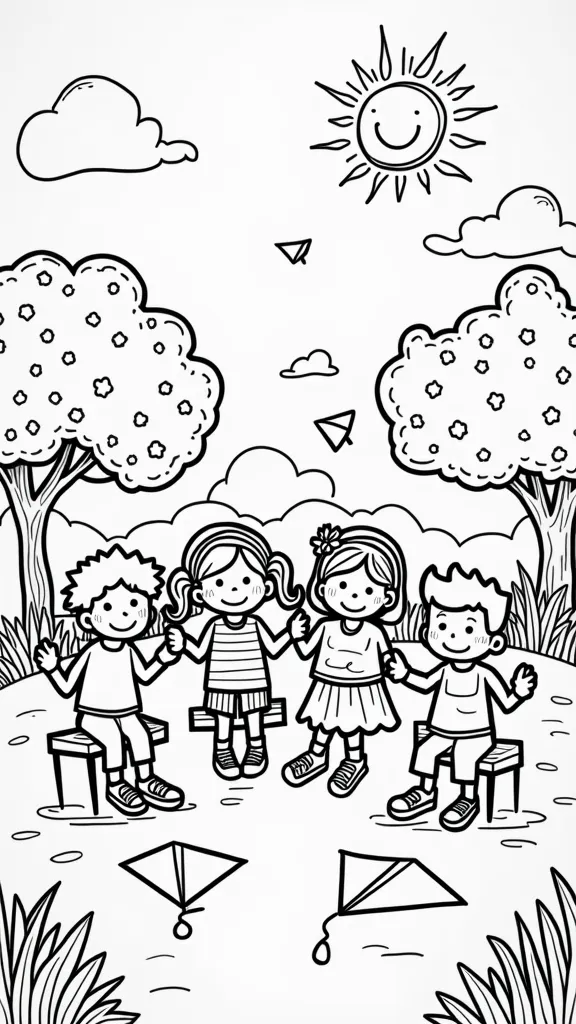 coloriages d’amis d’âge préscolaire